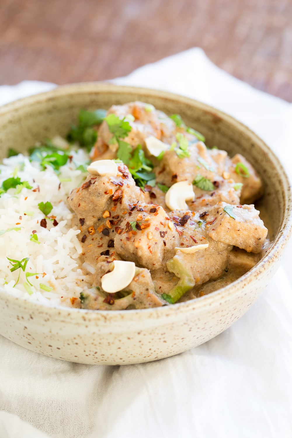 Instant Pot Vegan Korma Recipe with White Korma Sauce. This Creamy Veggies and Tofu Korma is made in Instant Pot Pressure cooker. Stovetop option. #Indian #Vegan #Glutenfree #Recipe #VeganRicha Soyfree, Nutfree option