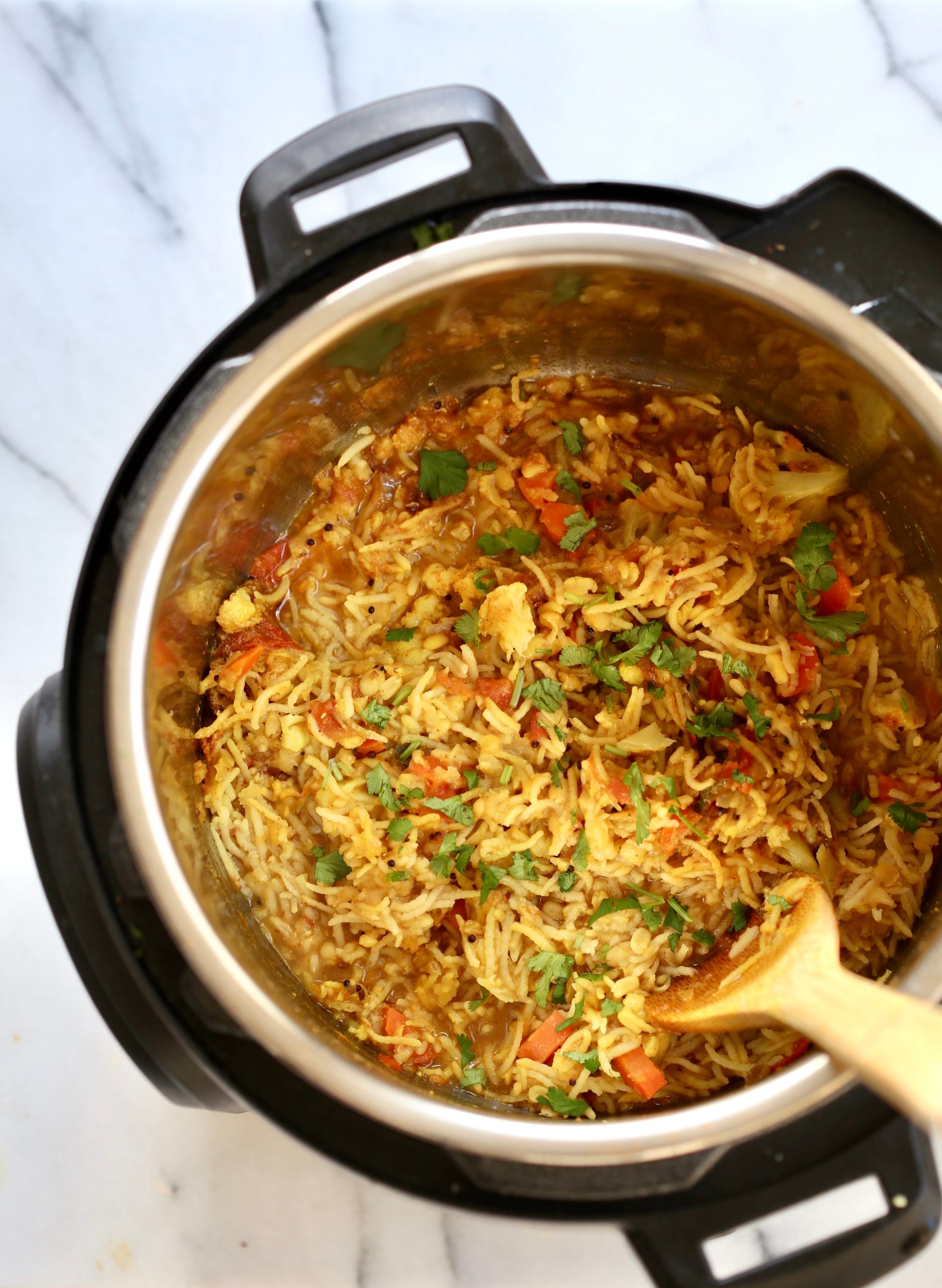 Instant Pot Kitchari overhead shot of Instant Pot Kitchari