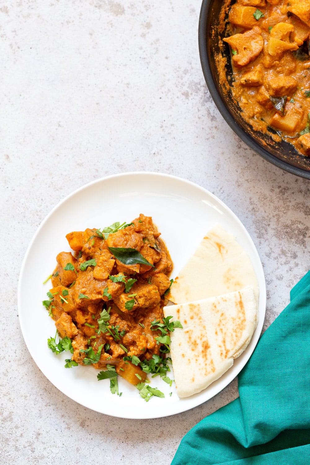 Tempeh Cauliflower Potato Tamarind Curry. South Indian Coconut and tamarind curry with veggies. #Vegan #Glutenfree #Nutfree #Recipe #veganricha #vegantamarindchickencurry Can be Soyfree. 