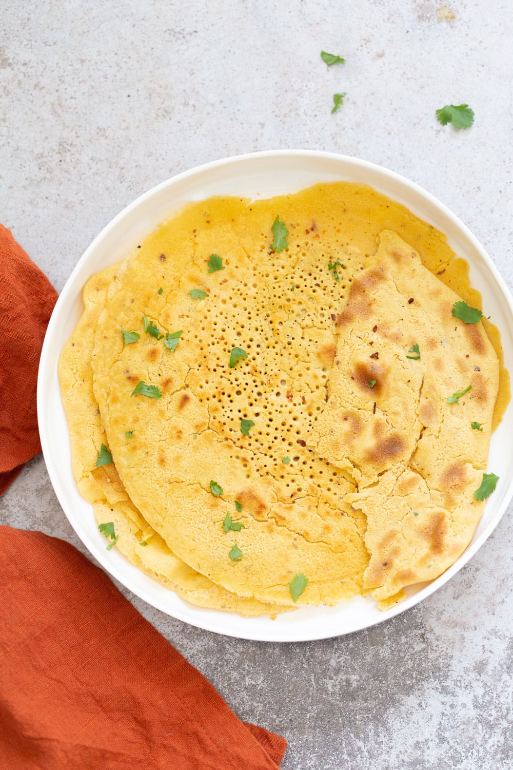 Vegan Socca in a white plate