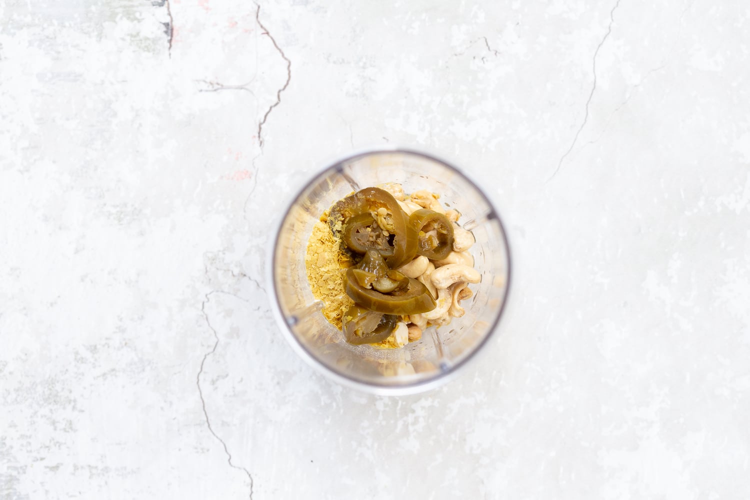 Ingredientts for Jalapeno Cream Sauce in a Blender
