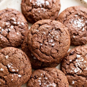 Vegan Brownie Cookies on white plate