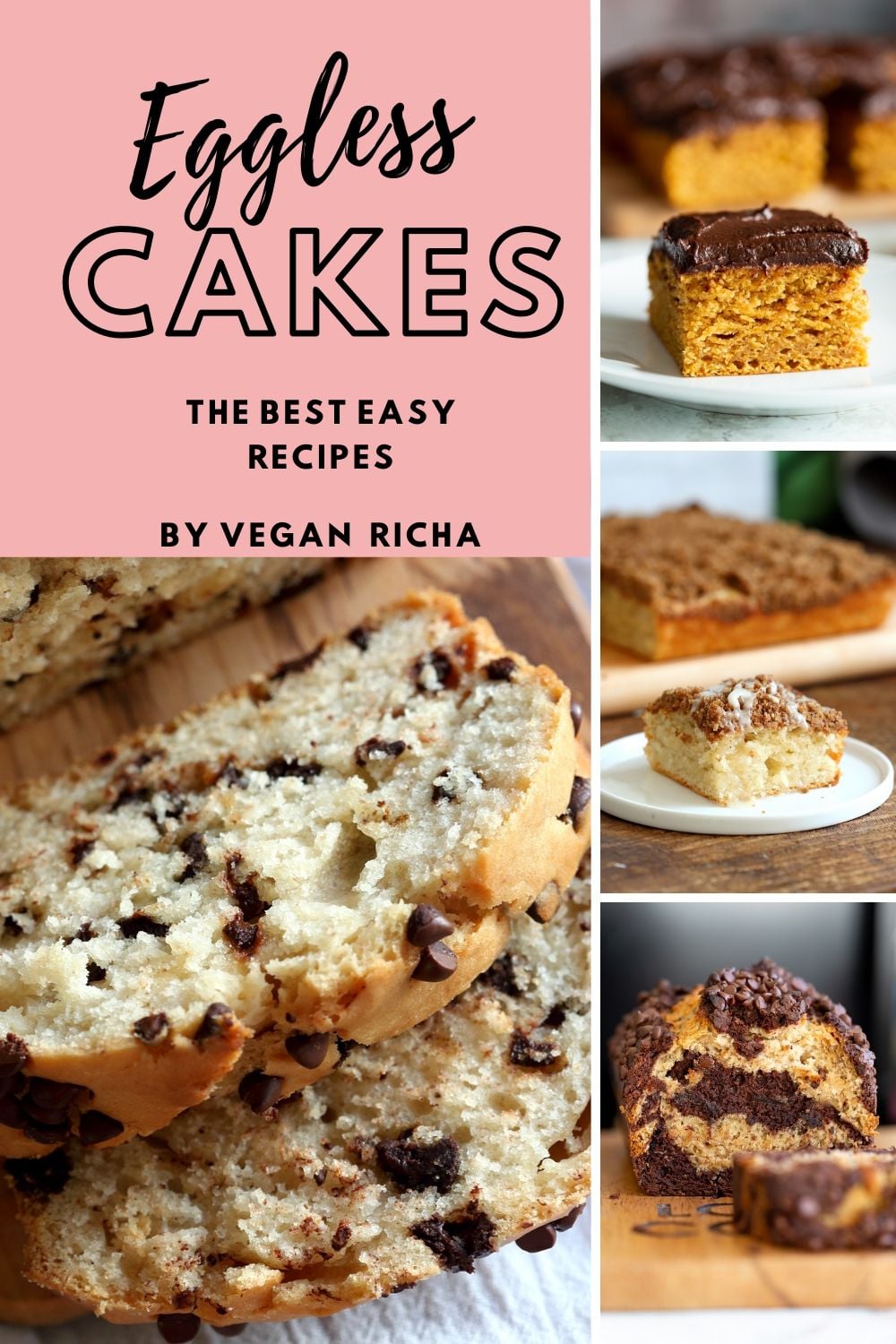 blog graphic for eggless cakes recipe roundup