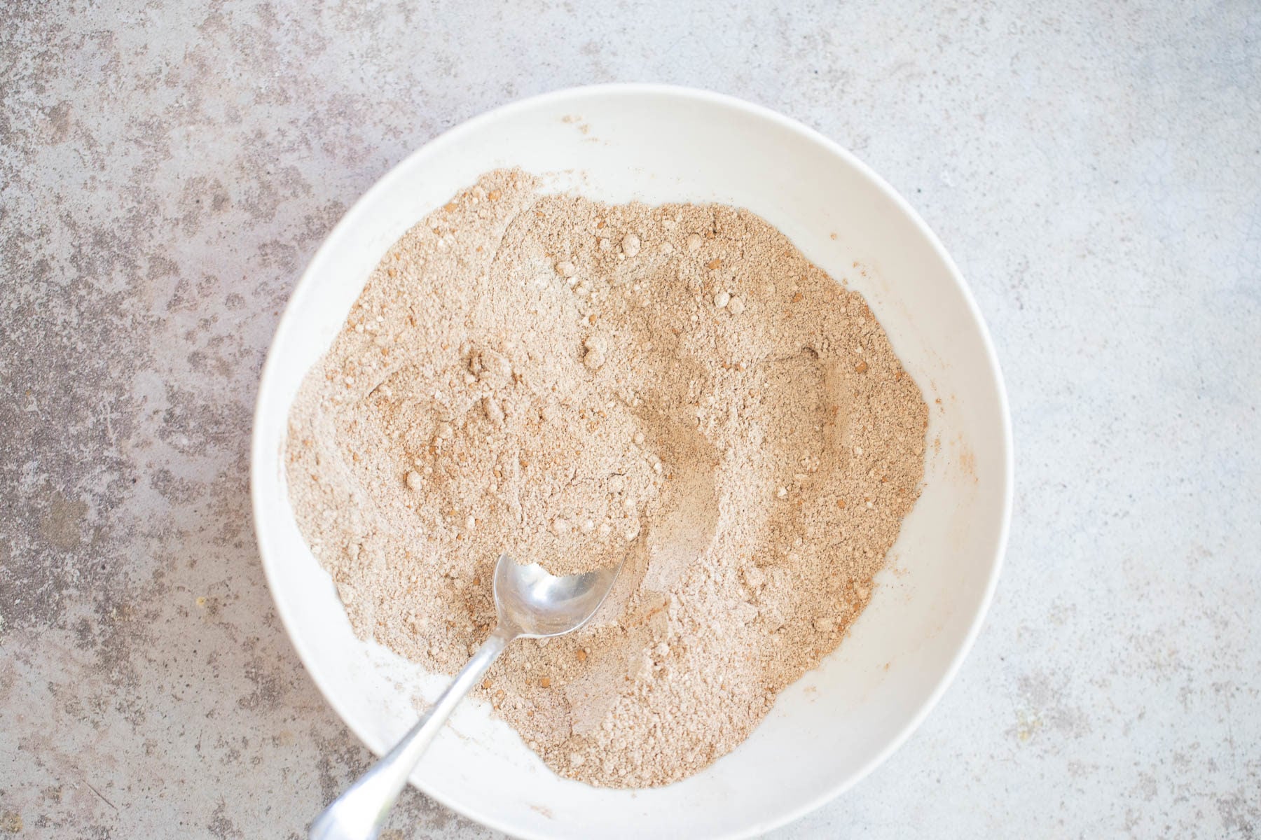 buckwheat waffles dry ingredients for glutenfree buckwheat waffles in a white bowl