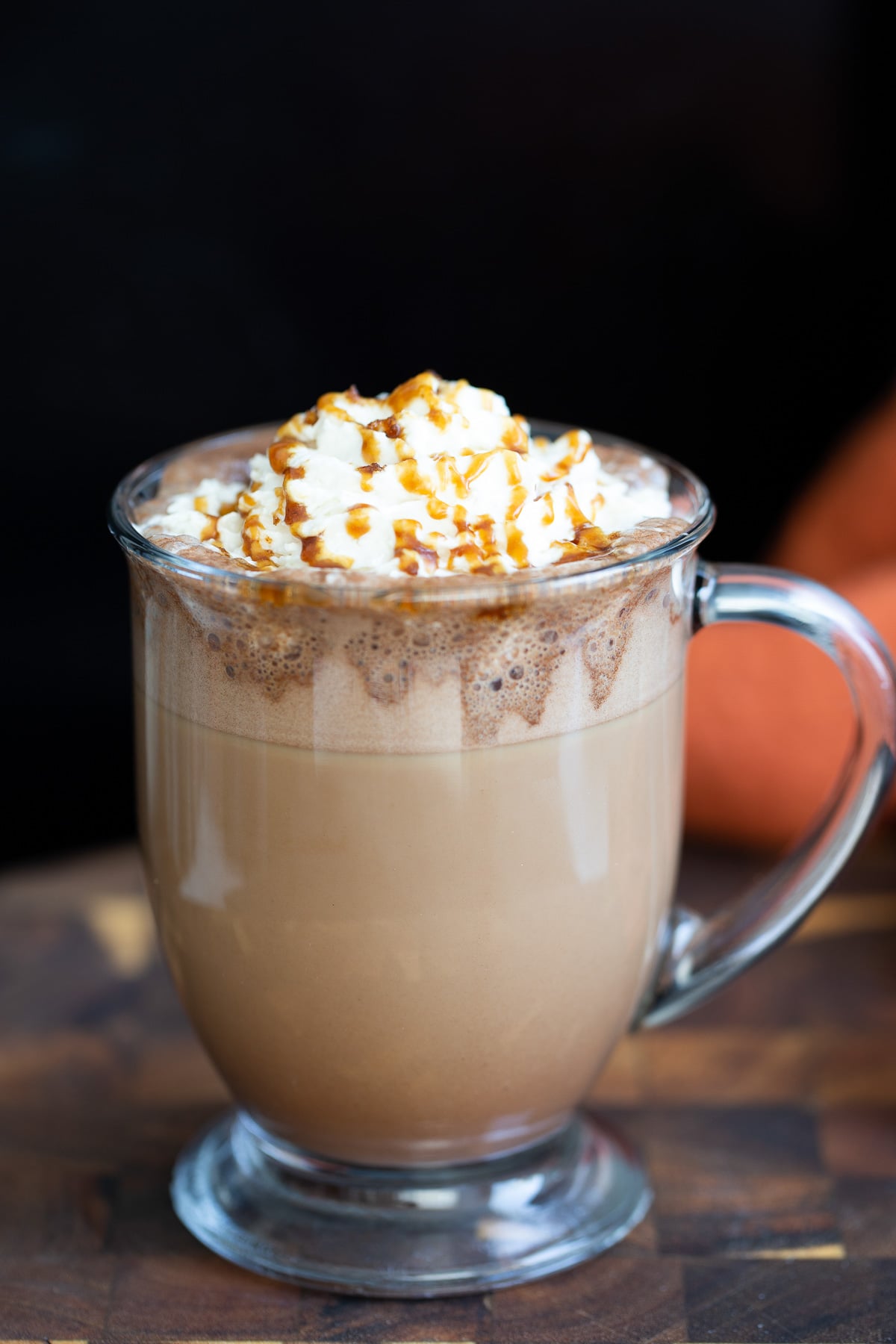 Salted Caramel Mocha a glass of Starbucks Copycat Vegan Caramel Mocha