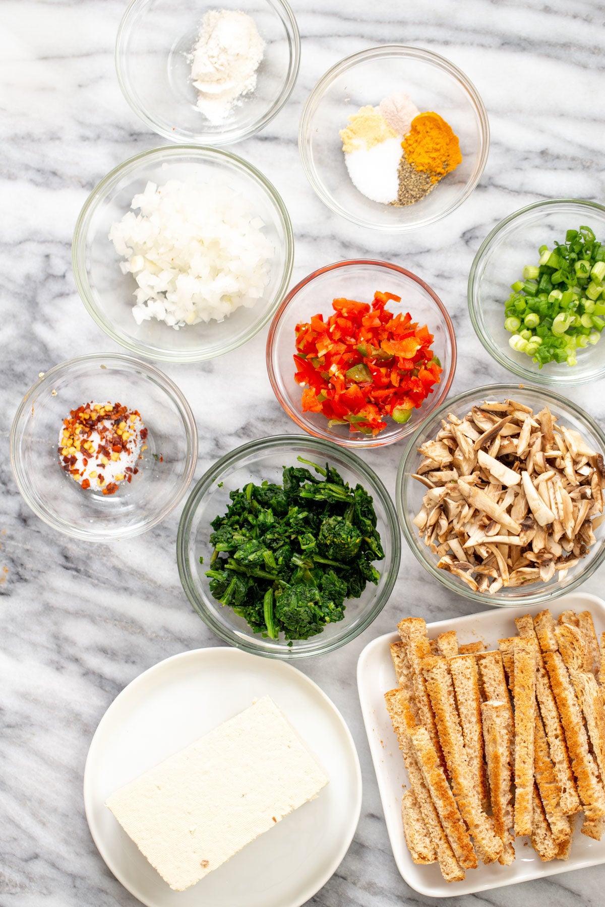 vegan breakfast bake ingredients for making vegan egg casserole
