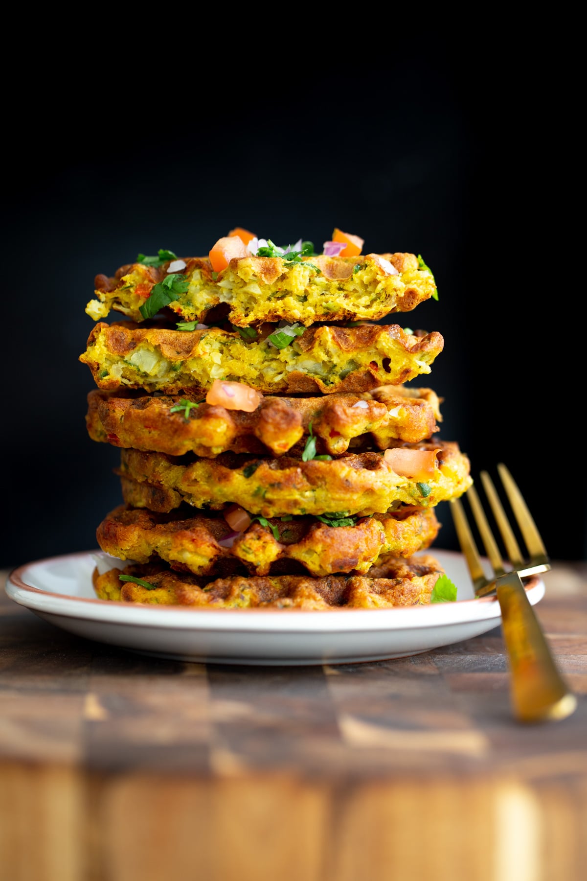 chickpea flour waffles a stack of vegan savory chickpea flour waffles