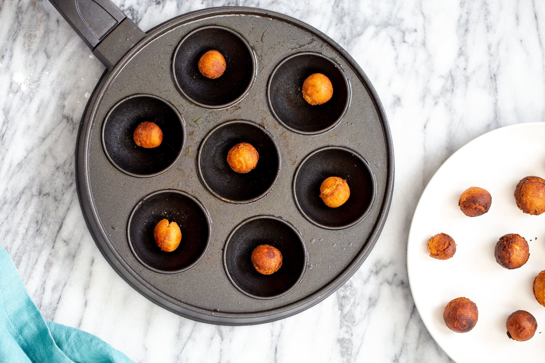 vegan gulab jamun an aebleskiver pan with homemade vegan gulab jamun