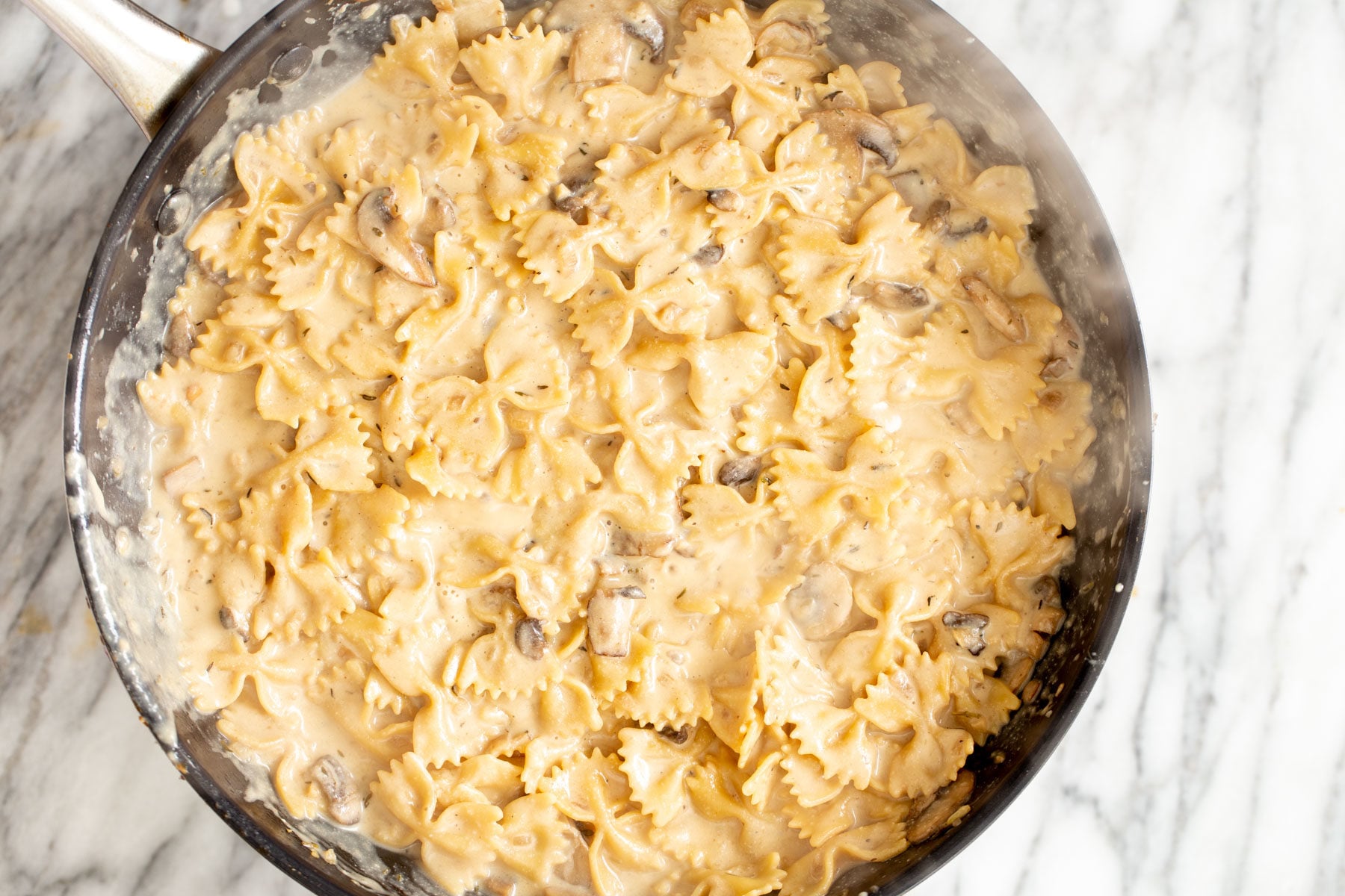 vegan mushroom stroganoff creamy vegan mushroom stroganoff in a saucepan