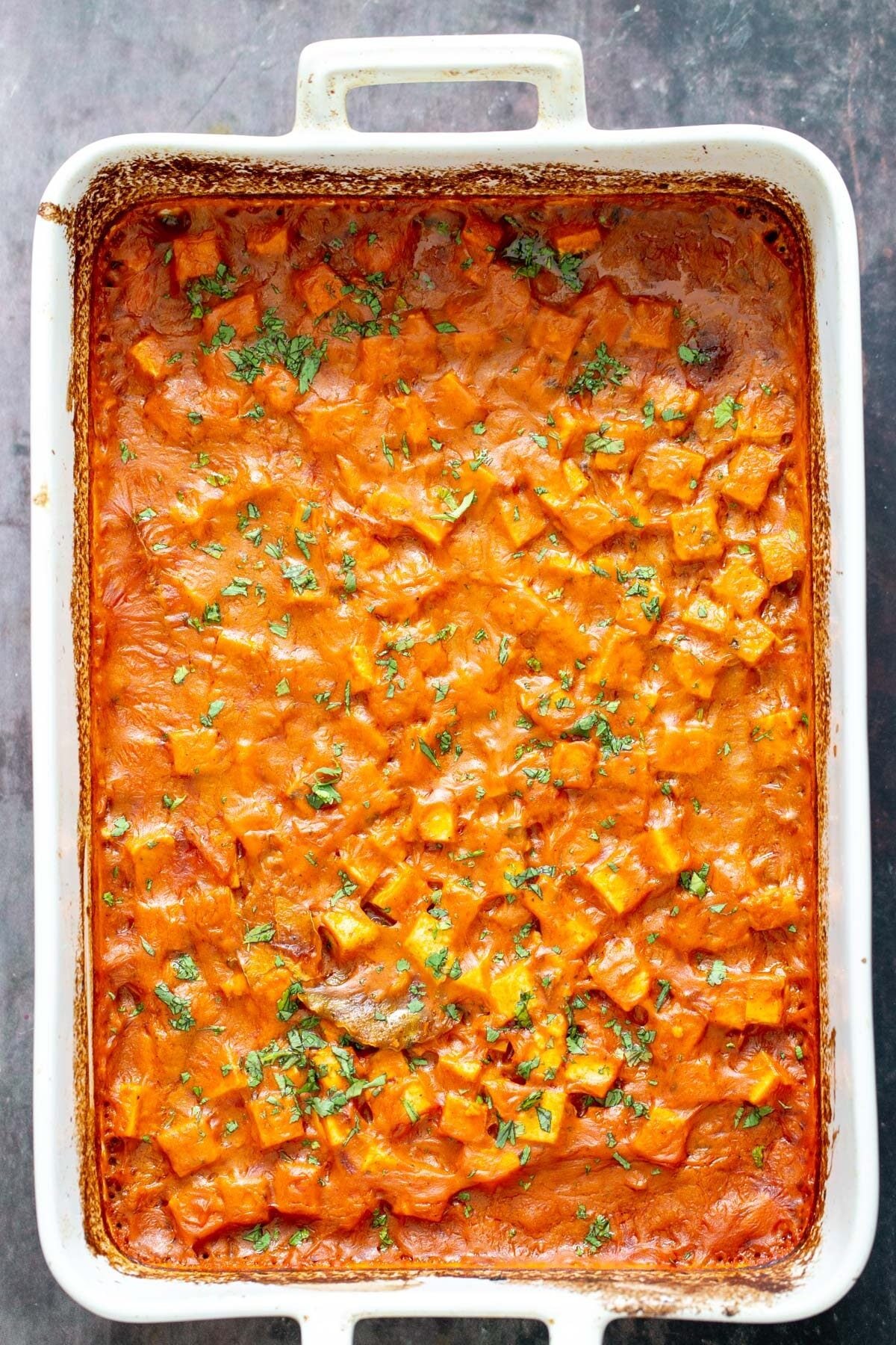 baked vegan tofu curry casserole
