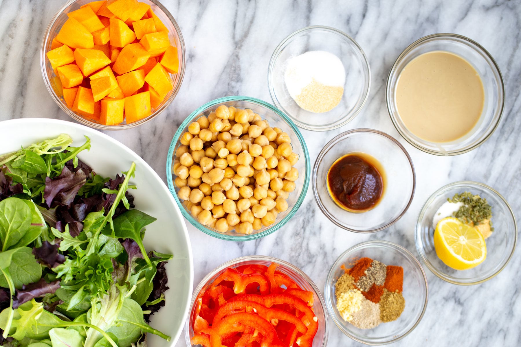 sweet potato chickpea salad ingredients needed for making salad sweet potato chickpea salad bowls