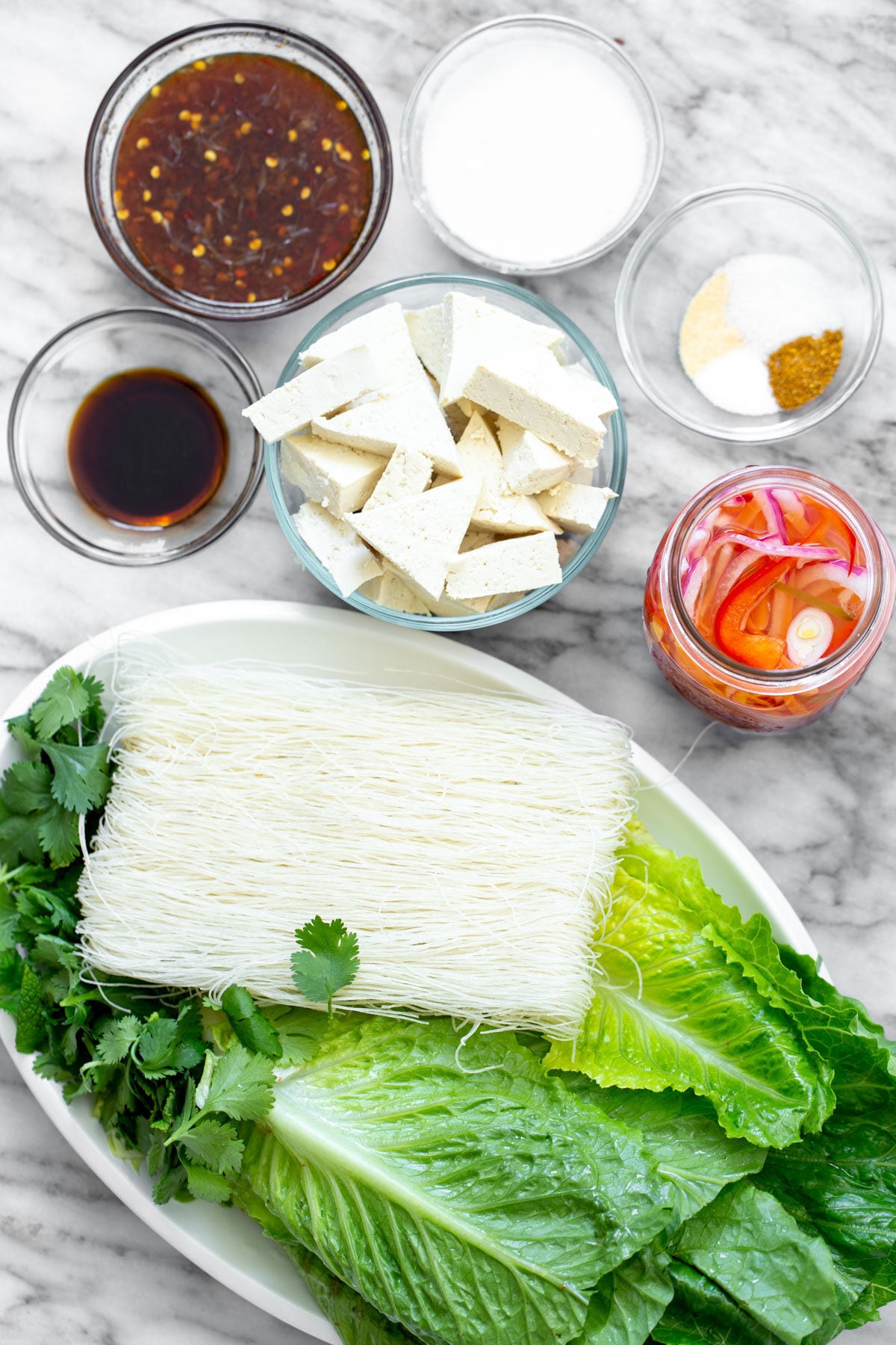 tofu noodle bowls ingredients needed for making tofu noodle bowls