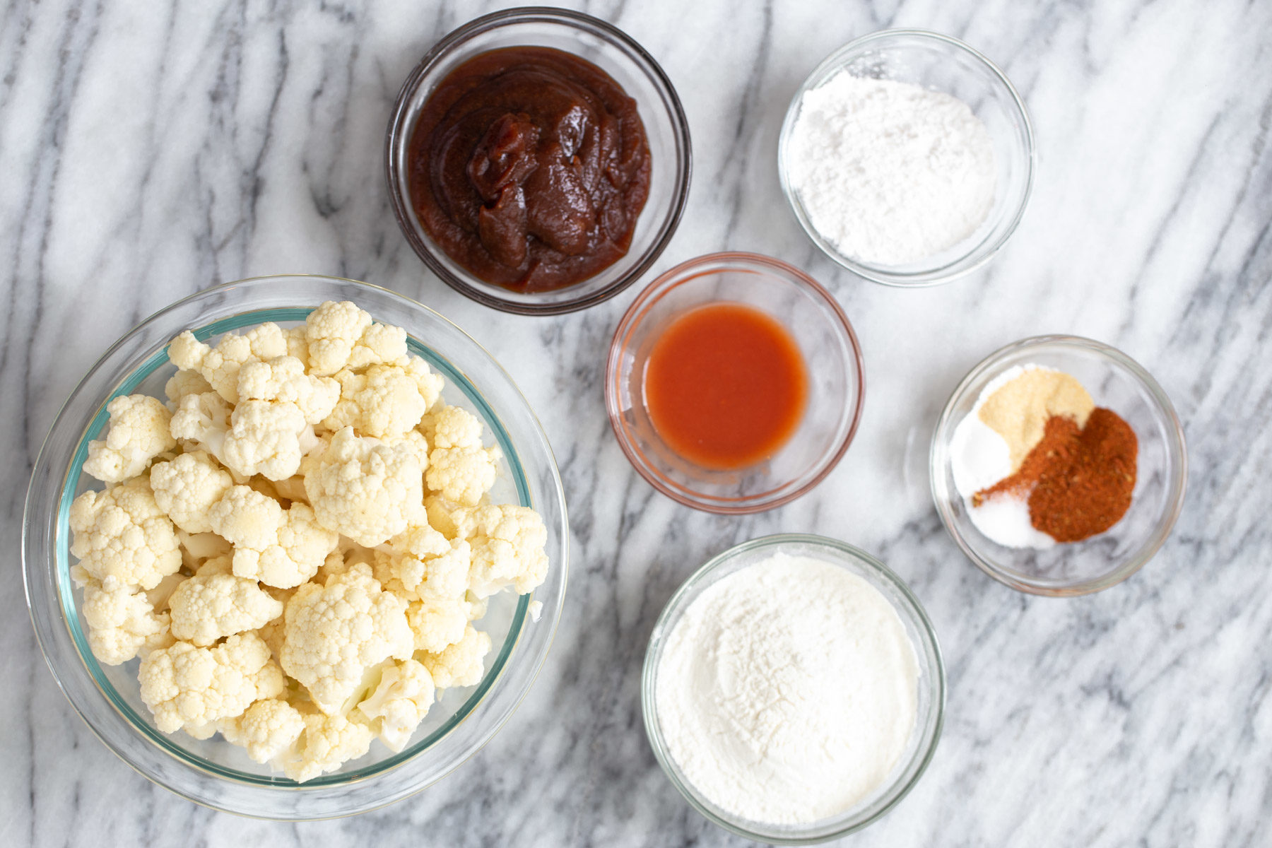 cauliflower wings ingredients needed for making baked beer battered bbq cauliflower wings