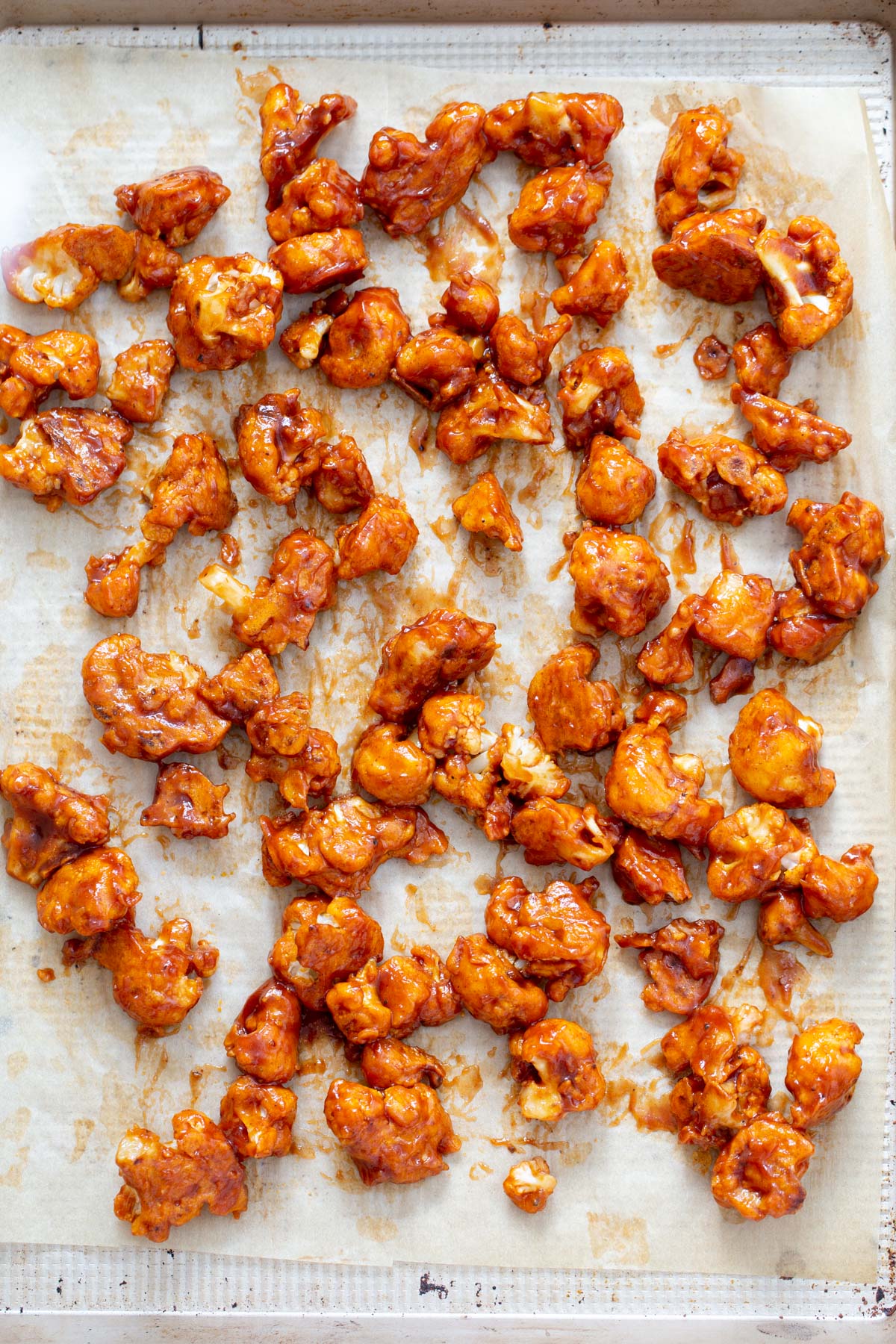 cauliflower wings cauliflower wings on a baking sheet
