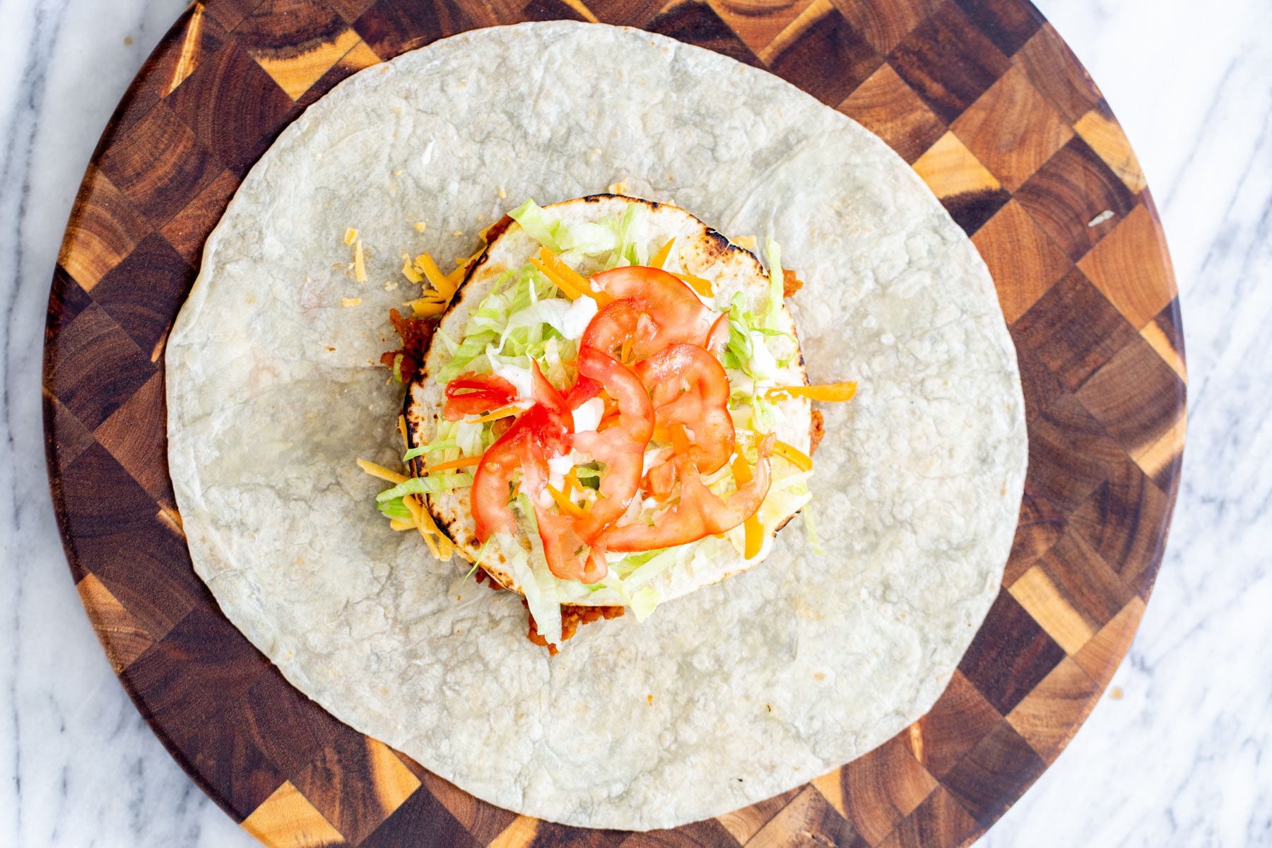 vegan crunchwrap vegan crunch warp ready to be folded