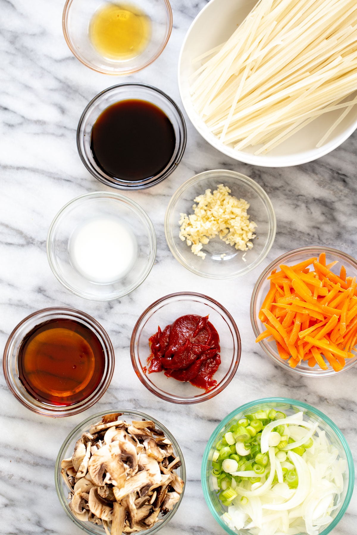 Gochujang Noodles ingredients for Korean Gochujang Noodles