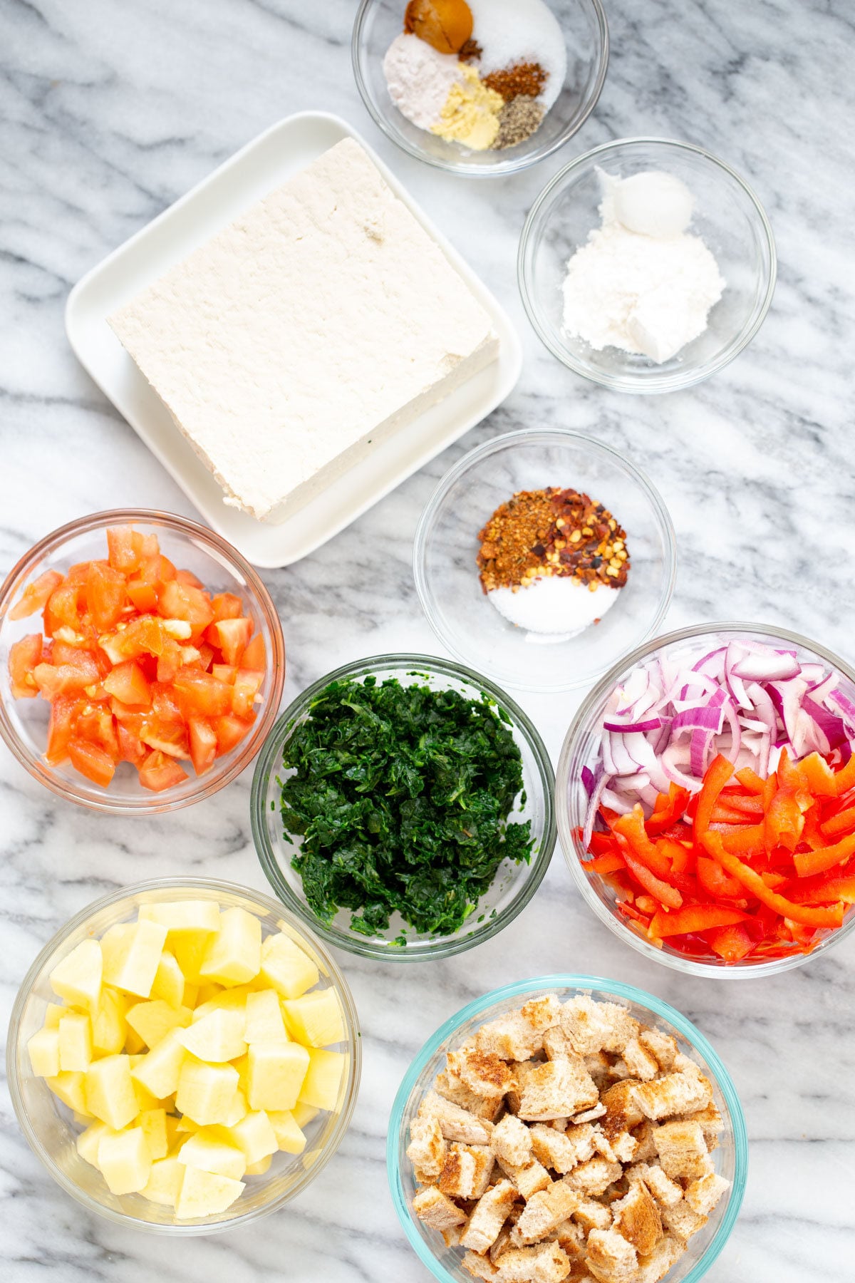 vegan Mexican casserole ingredients used for making vegan Mexican egg casserole