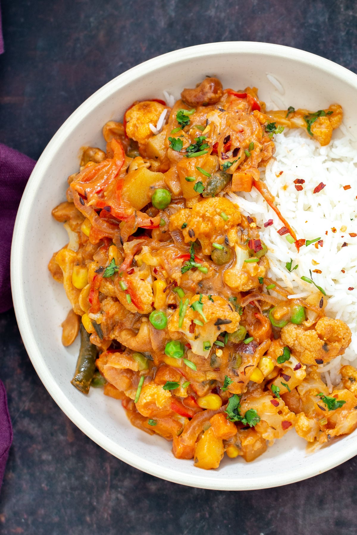 diwani handi vegan diwani handi served with a side of rice