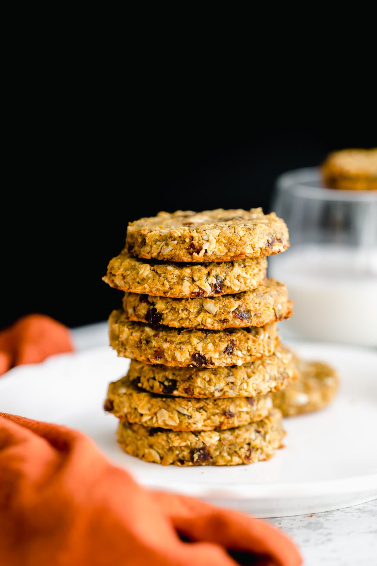 pumpkin breakfast cookies stacked vegan pumpkin breakfast cookies with nuts and seeds