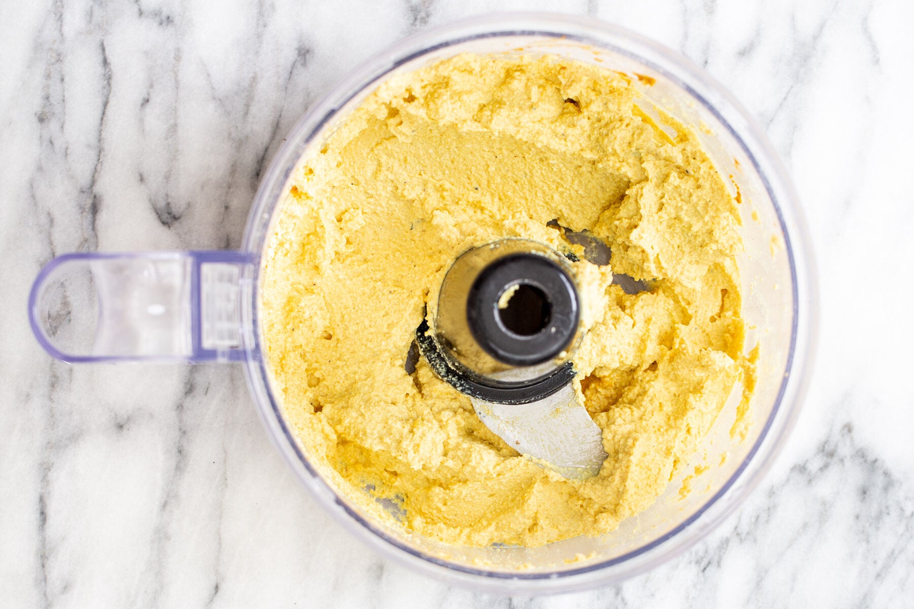 vegan quiche recipe tofu filling in a food processor