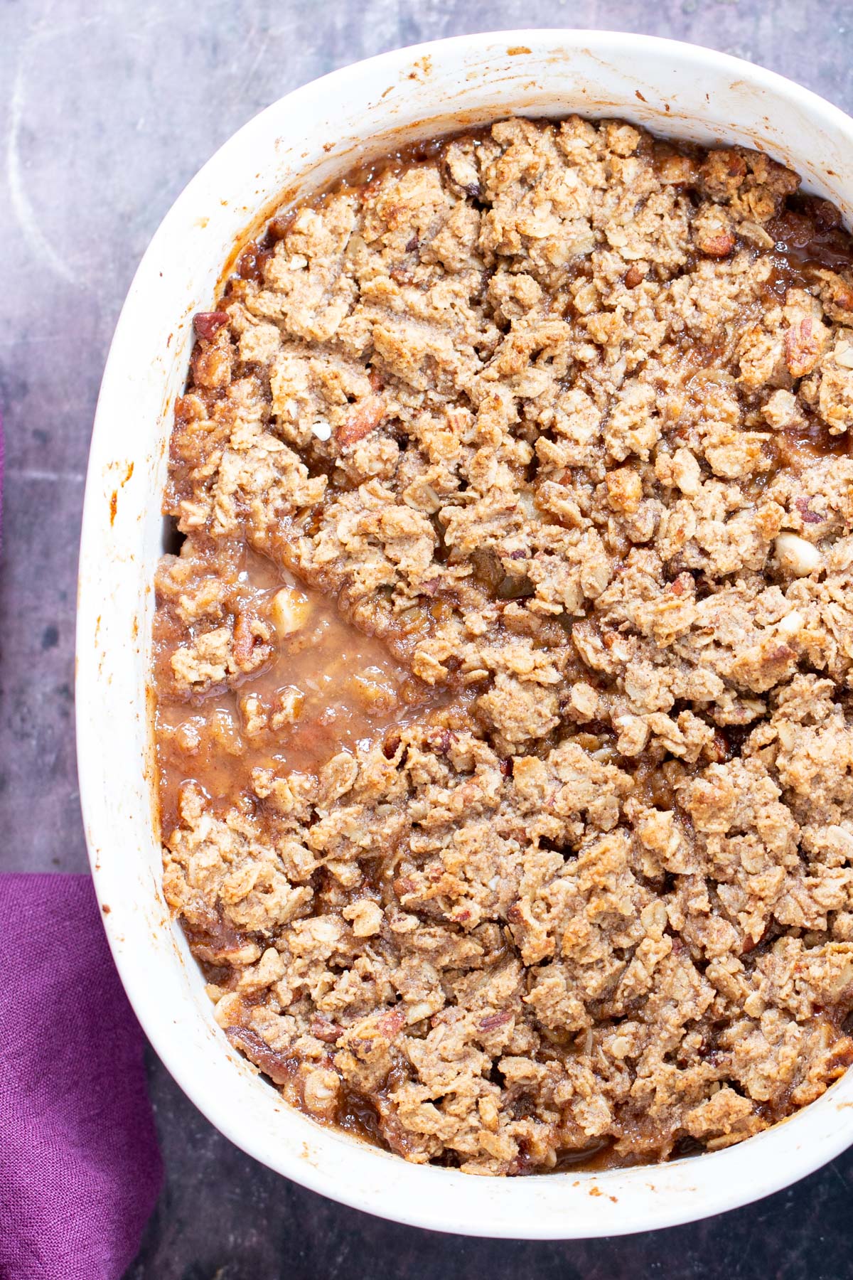 apple pear crisp a casserole dish with apple pear crisp