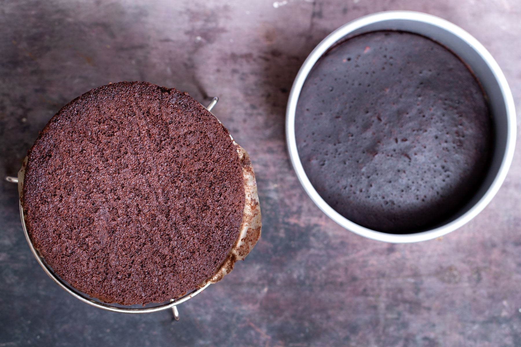 two vegan chocolate sponge cakes
