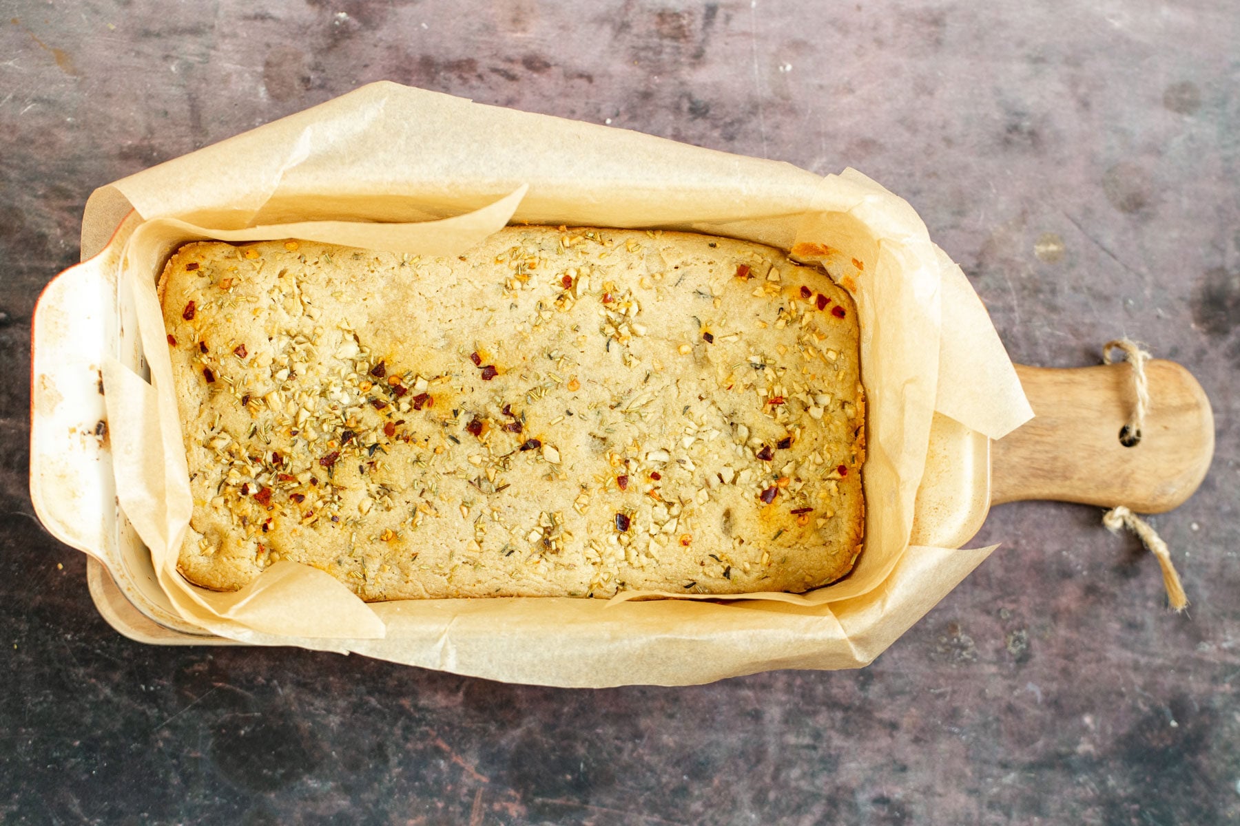 glutenfree focaccia freshly baked glutenfree focaccia bread in a loaf pan