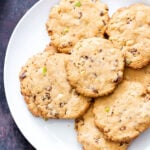 date nut cookies on a white plate