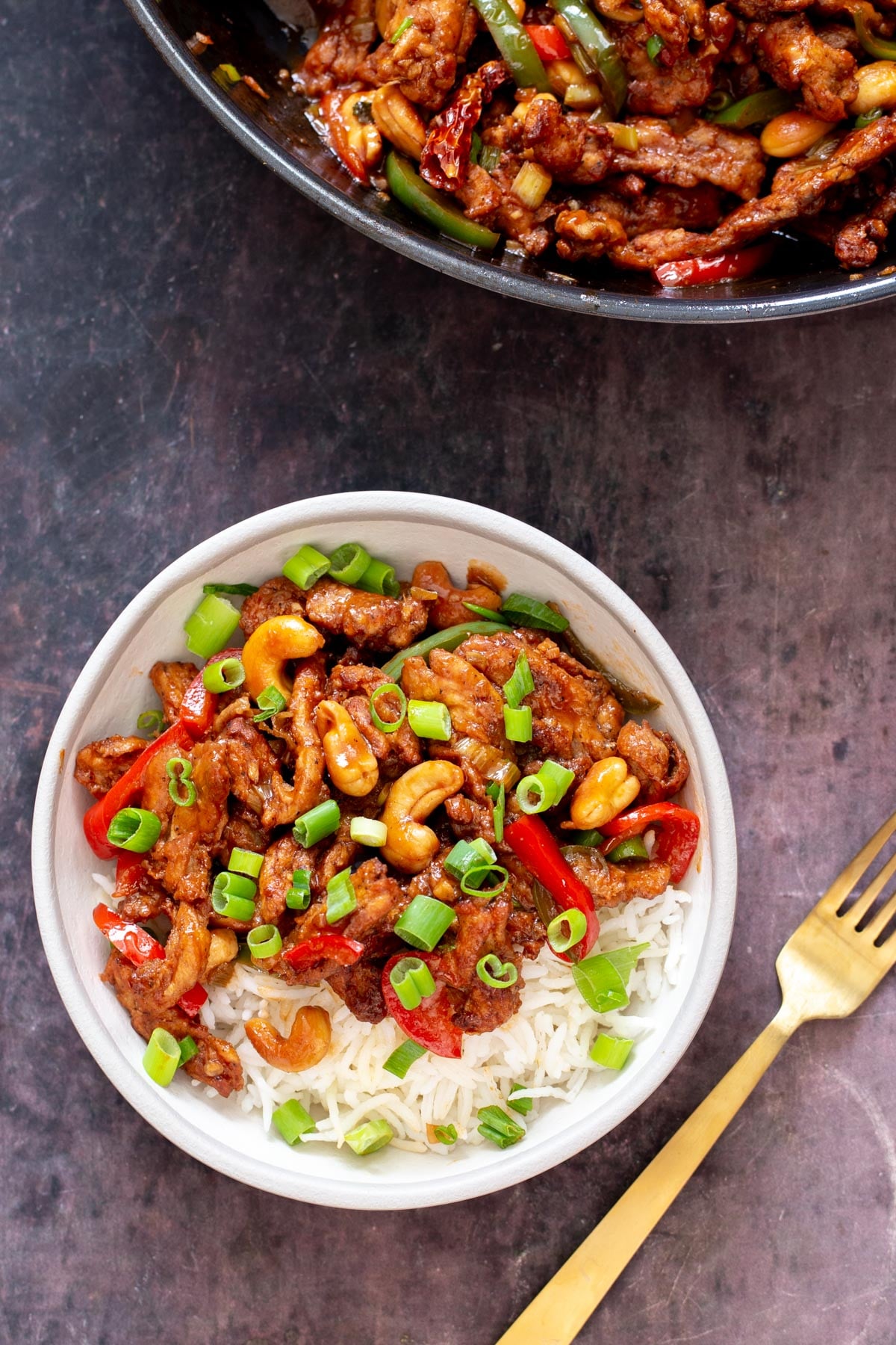 vegan dragon chicken vegan dragon chicken soycurls served over rice sprinkled with green onions