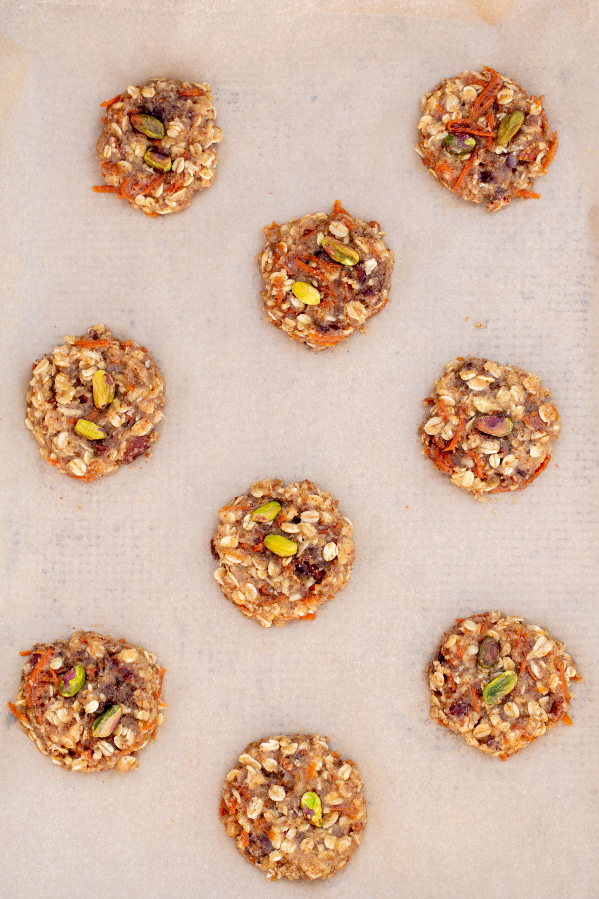 vegan carrot cake cookies carrot cake cookies on a cookie sheet