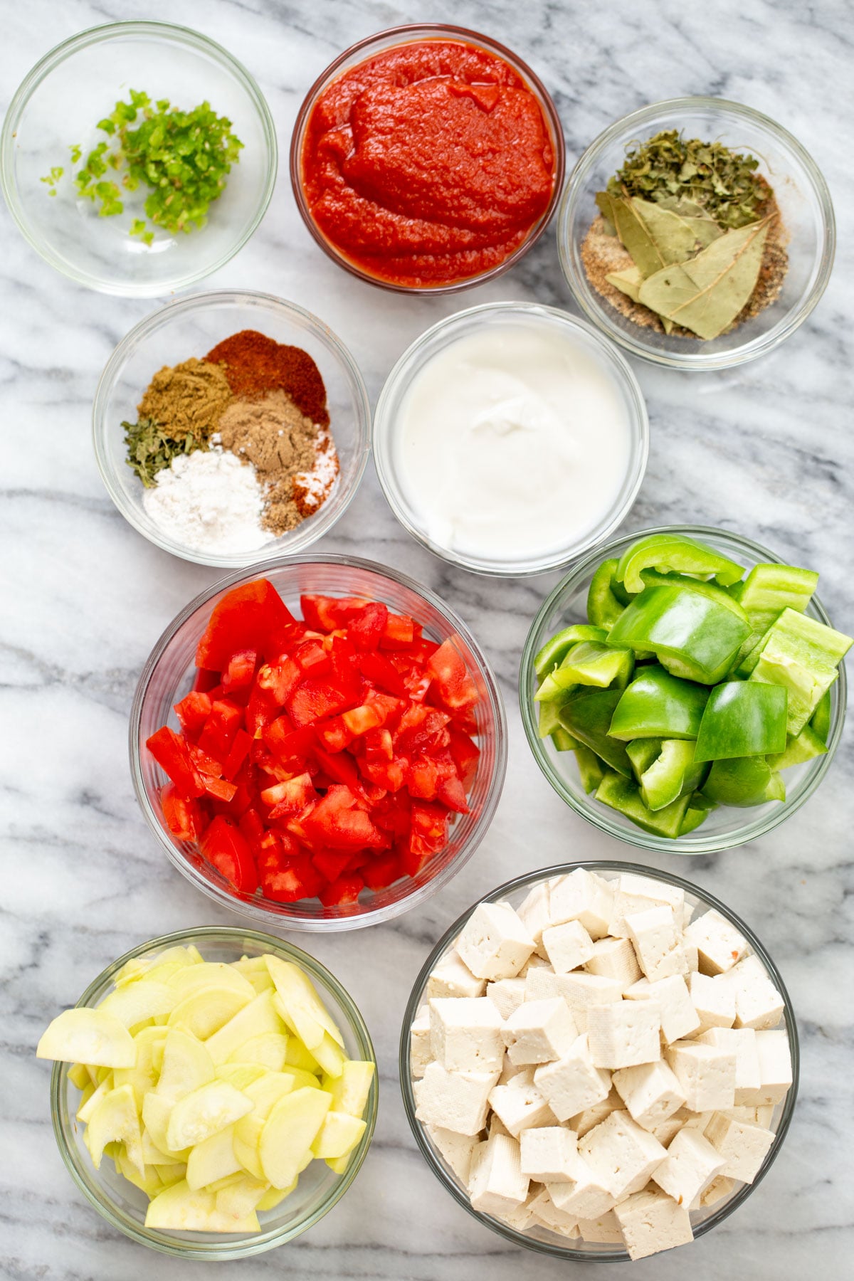 ingredients needed for making vegan tofu tikka masala