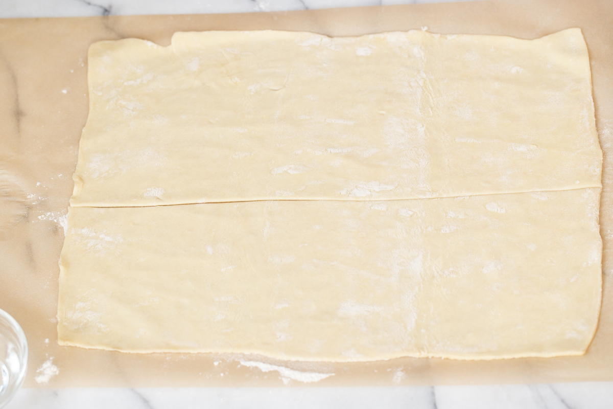 vegan puff pastry rolled out