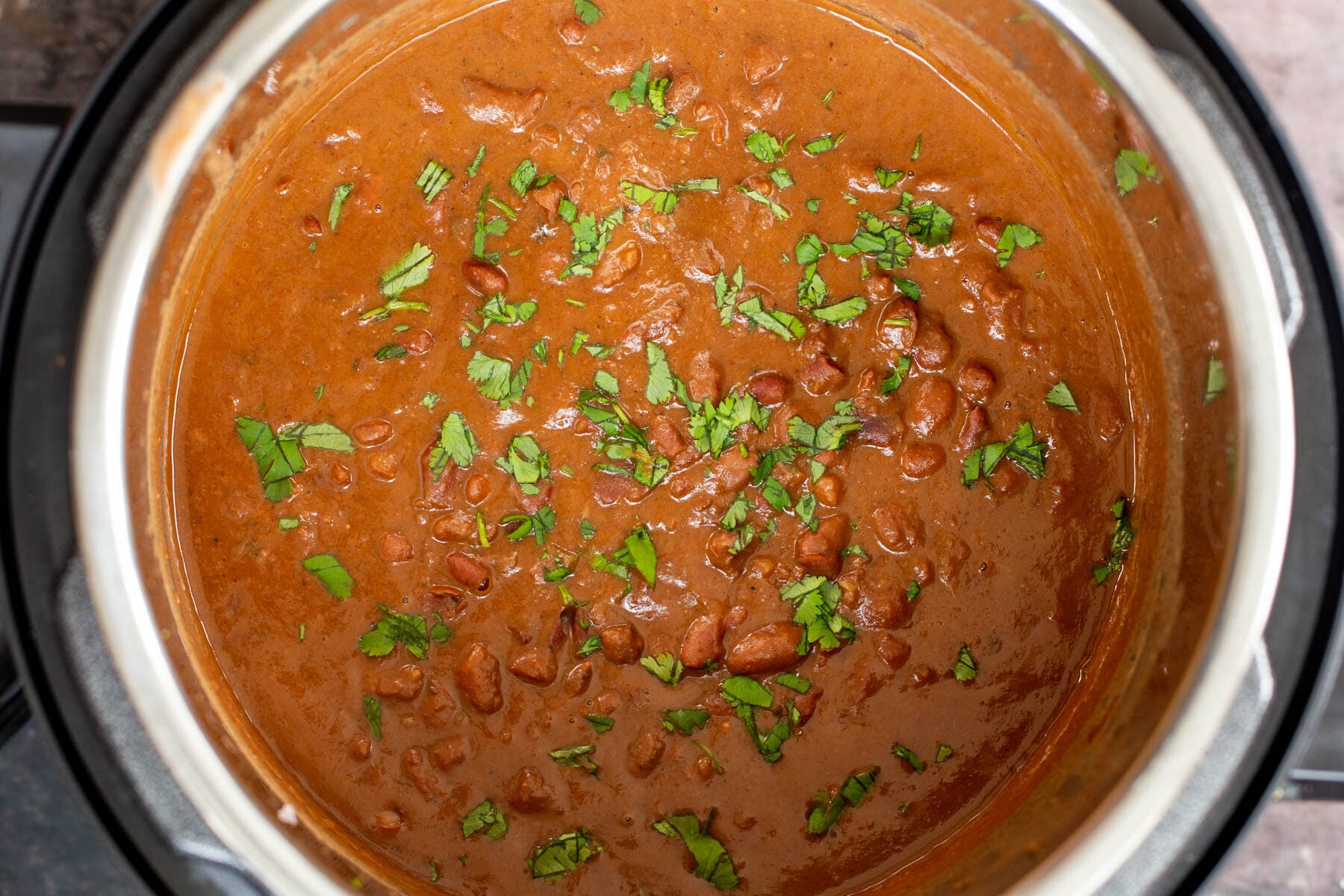 Indian Kidney Bean Curry sprinkled with cilantro
