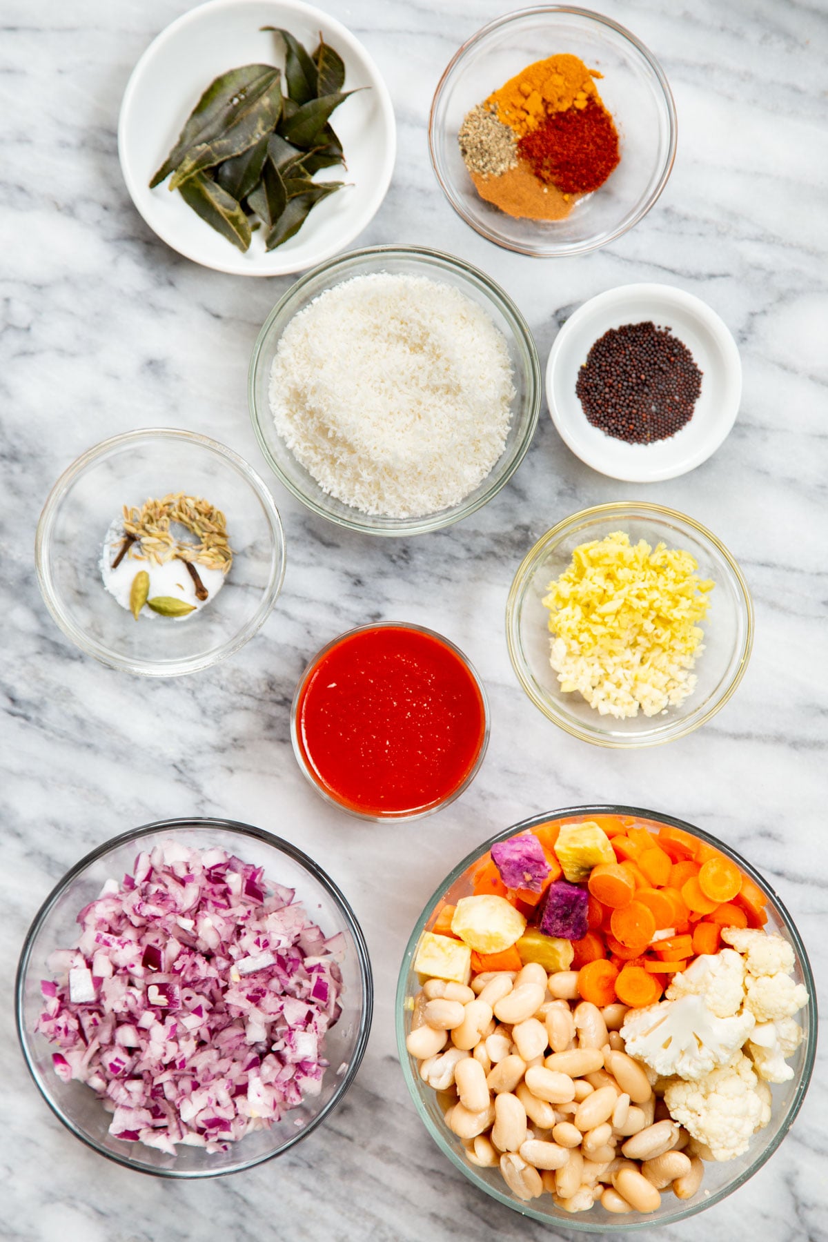 ingredients needed for making vegan malabar curry