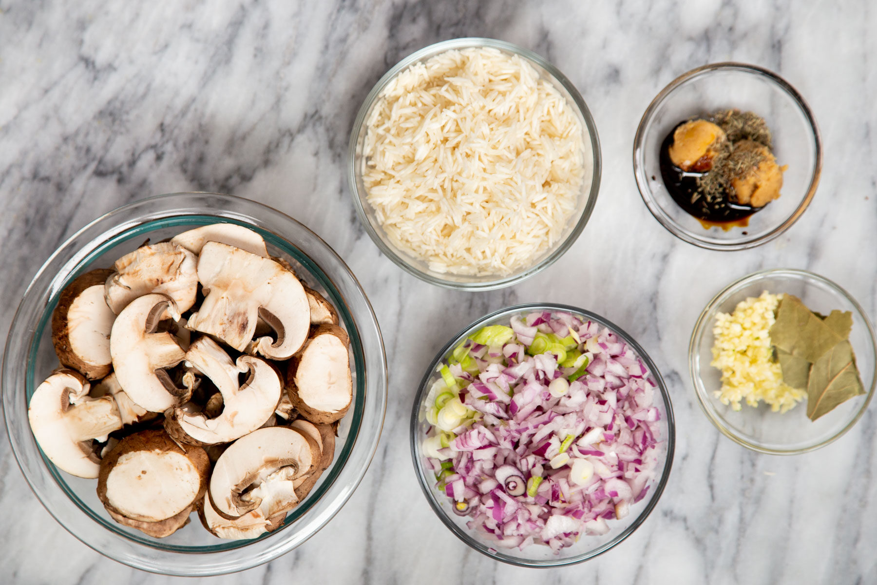 ingredients needed for making baked mushroom rice