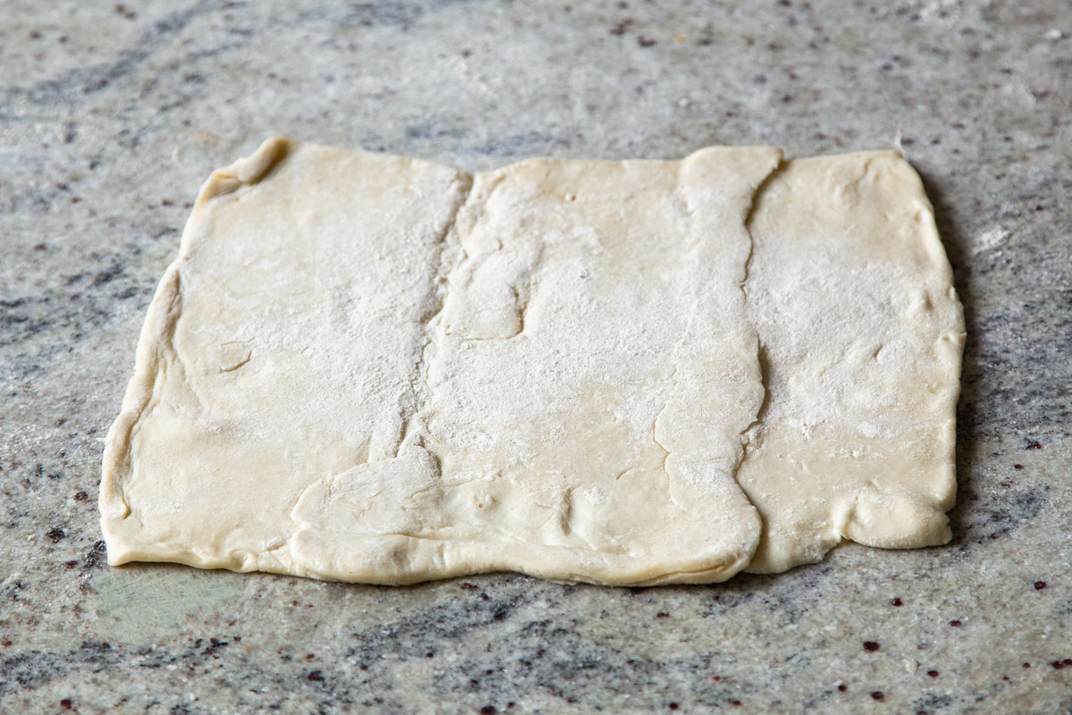 puff pastry sheet before rolling out