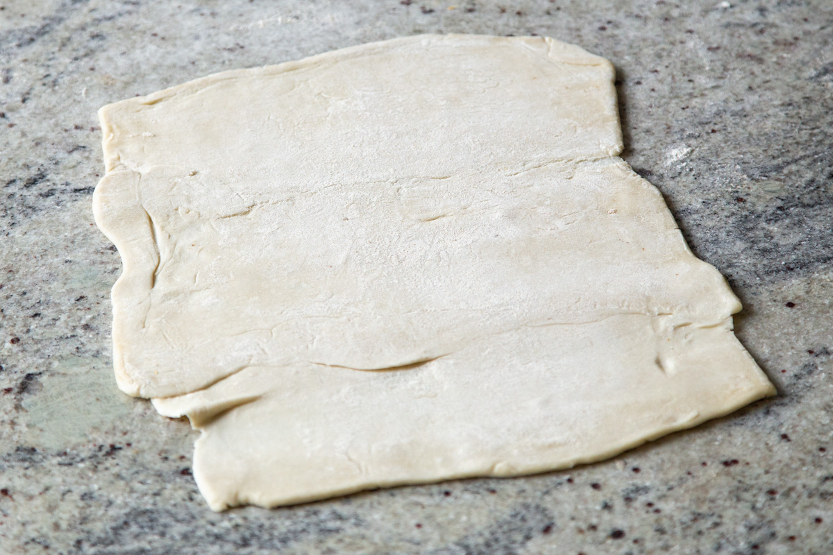 puff pastry sheet after rolling out