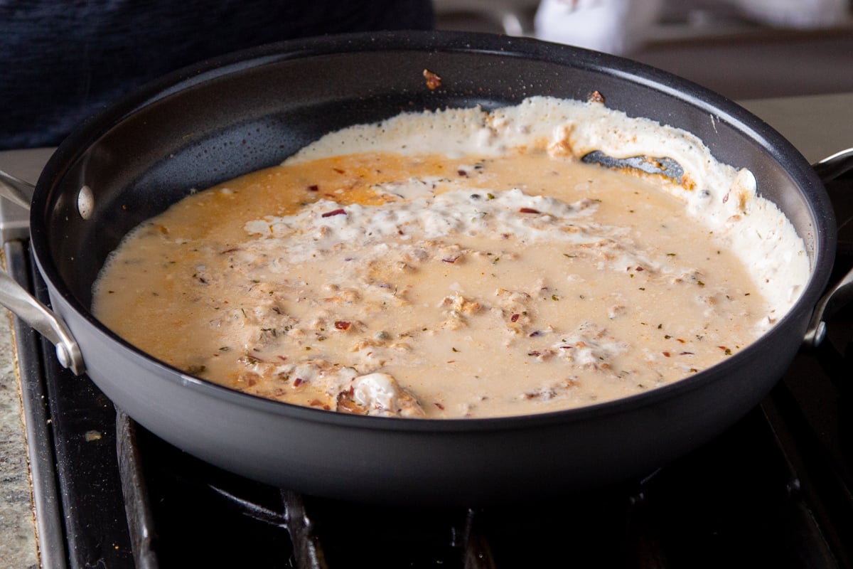 vegan curry sauce during cooking