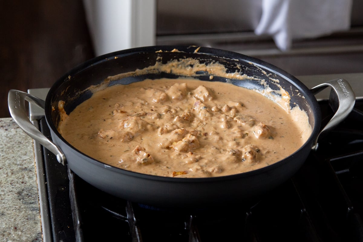 proteins in the pan tossed in the curry sauce