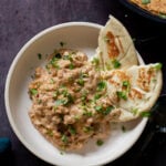 vegan kasuri malai murg plated with naan