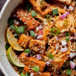 close-up of birria ramen in a bowl