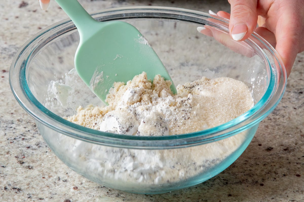 mixing the dry ingredients together