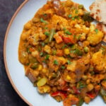 close-up of vegetable bhuna on a plate