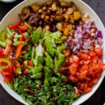 veggies in the salad bowl before mixing