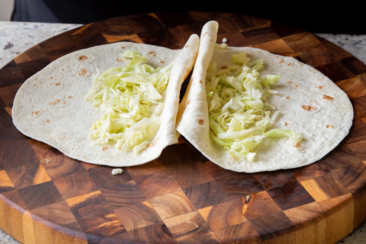 tortillas with shredded lettuce in them