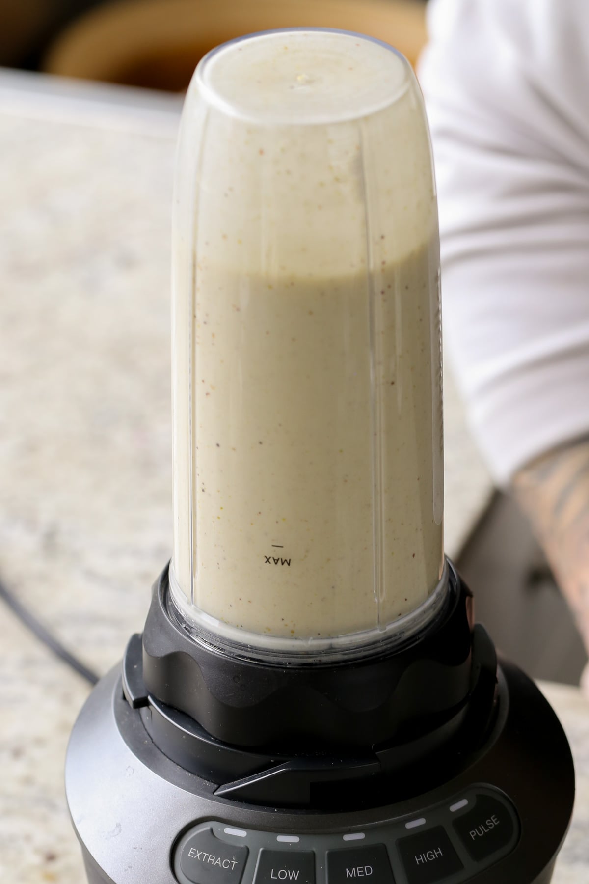 kulfi cream in the blender after blending