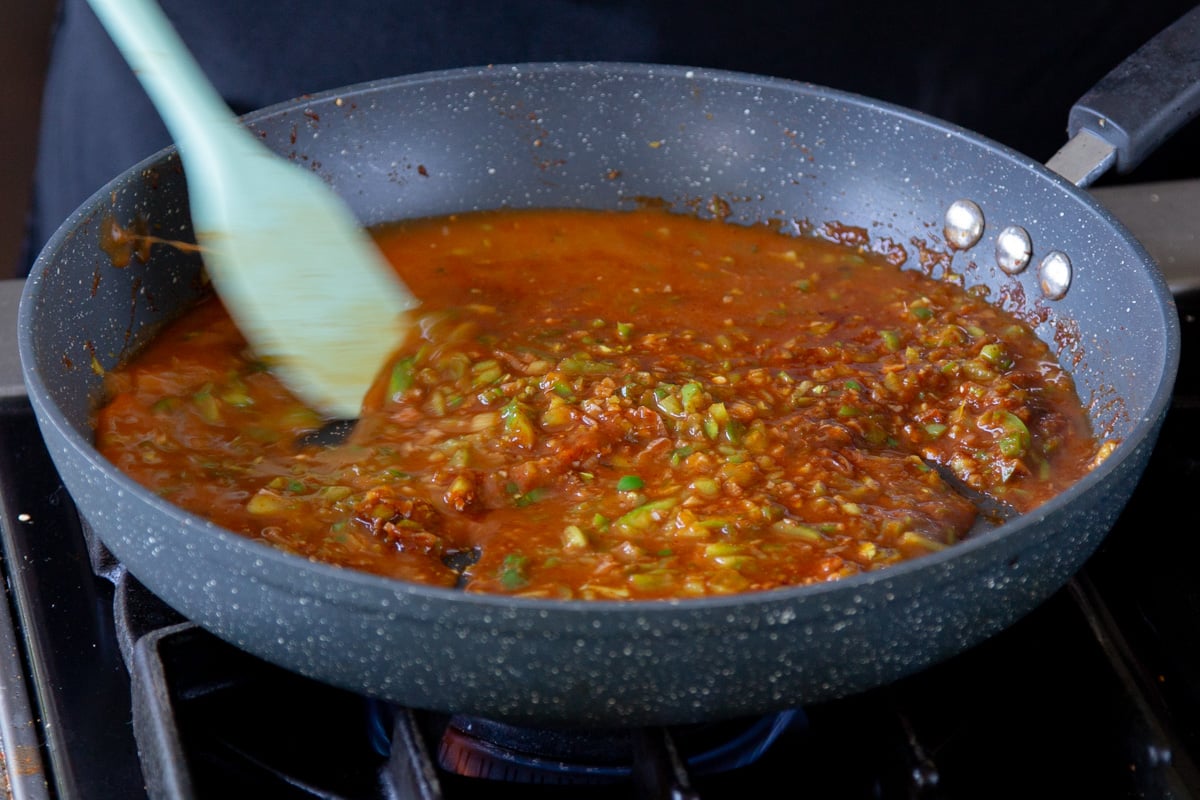 sauce after mixing in the cornstarch