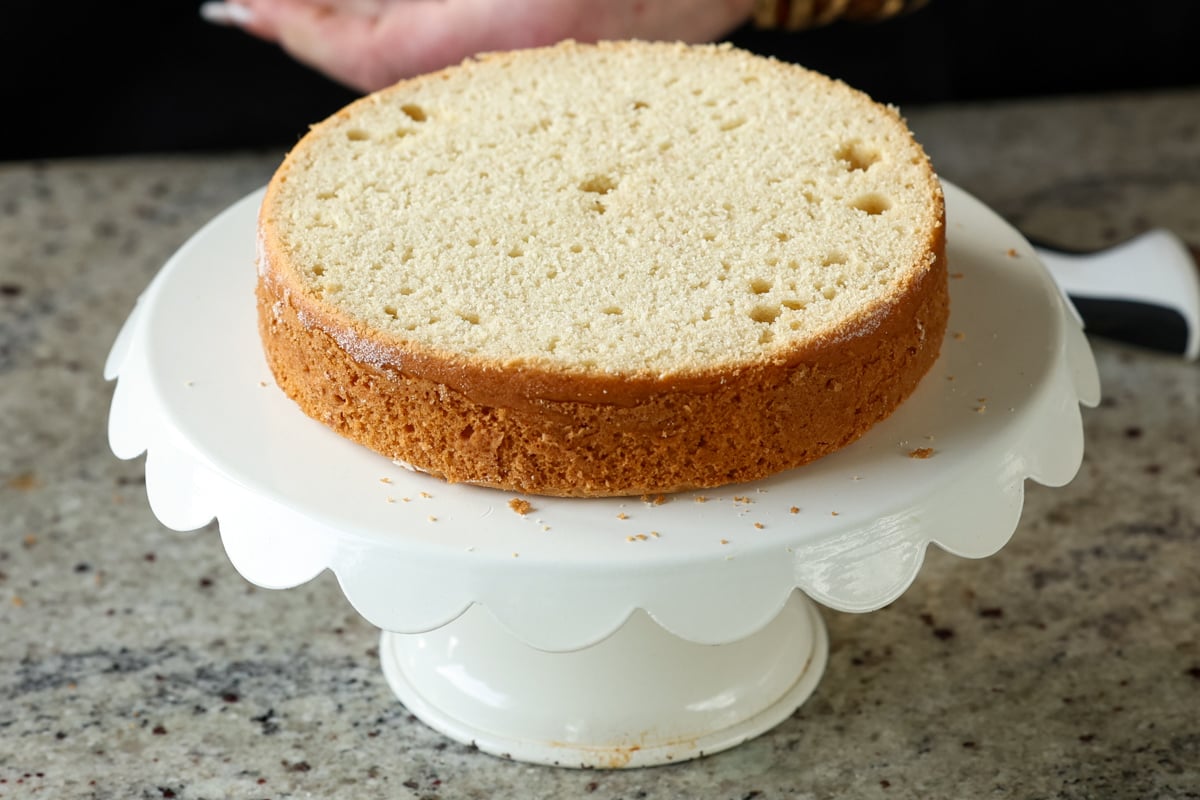 cake with the top sliced off
