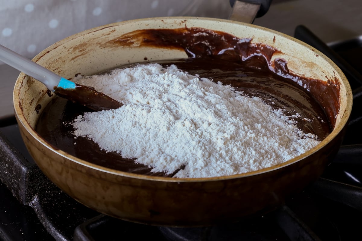 adding the flour