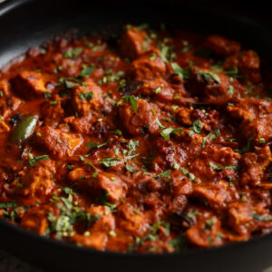 kosha mangsho in the pan